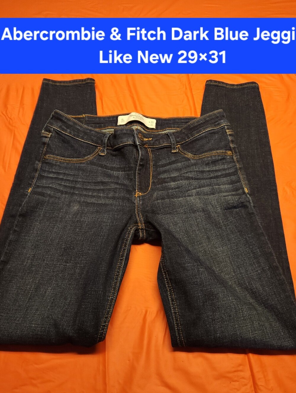 Abercrombie & Fitch New York Dark Blue Jeggings Like New Size 8L-29×31